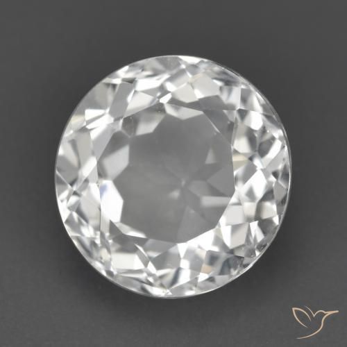 Topázio Branco claro Natural 3.57ct, Redondo, VVS