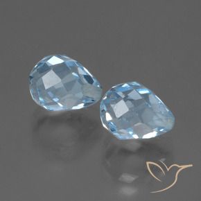 Pedras preciosas de Topázio Céu azul natural de 5.18 ct, Briolette, VS