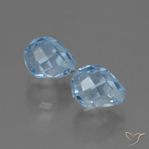 Pedras preciosas de Topázio Céu azul natural de 5.06 ct, Briolette, VVS-VS