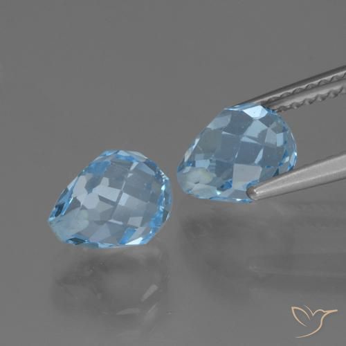Pedras preciosas de Topázio Céu azul natural de 5.06 ct, Briolette, VVS-VS
