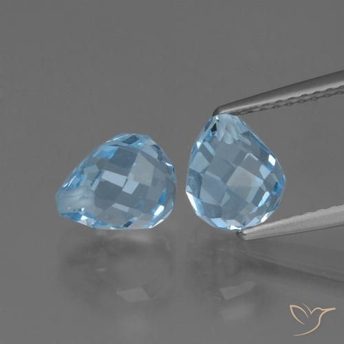 4.96ctw Natural Céu azul Topázio, Briolette, VVS-VS