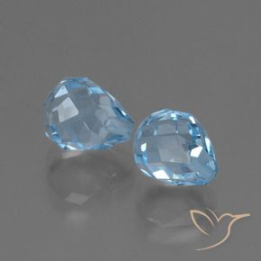 Pedras preciosas de Topázio Céu azul natural de 4.96 ct, Briolette, VVS-VS