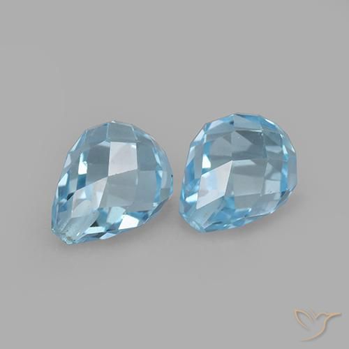 4.95ctw Natural Céu azul Topázio, Briolette, VVS-VS