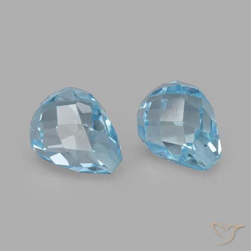 Pedras preciosas de Topázio Céu azul natural de 4.95 ct, Briolette, VVS-VS