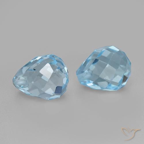Pedras preciosas de Topázio Céu azul natural de 4.95 ct, Briolette, VVS-VS