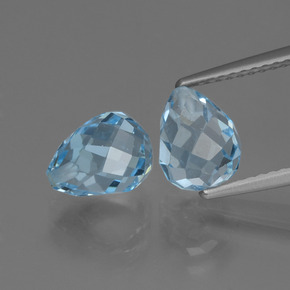 Pedras preciosas de topázio azul natural de 5,26 ct, briolete, VVS-VS