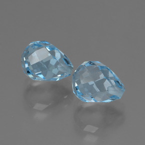 Pedras preciosas de topázio azul natural de 5,26 ct, briolete, VVS-VS