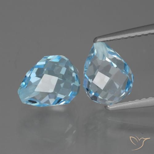 5.29ctw Natural Céu azul Topázio, Briolette, VVS-VS