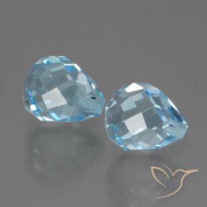 Pedras preciosas de Topázio Céu azul natural de 5.29 ct, Briolette, VVS-VS