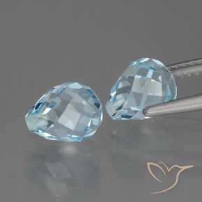 Pedras preciosas de Topázio Azul Suíço natural de 5.25 ct, Briolette, VVS-VS