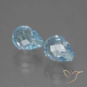 Pedras preciosas de Topázio Céu azul natural de 4.98 ct, Briolette, VVS-VS