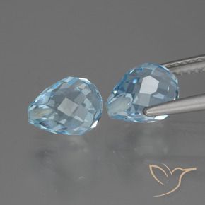 Pedras preciosas de Topázio Céu azul natural de 4.98 ct, Briolette, VVS-VS