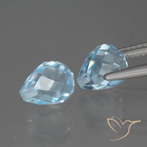 Pedras preciosas de Topázio Azul Suíço natural de 5.07 ct, Briolette, VVS-VS