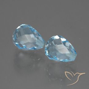 Pedras preciosas de Topázio Azul Suíço natural de 5.00 ct, Briolette, VVS-VS