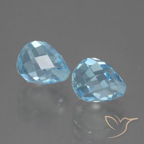 Pedras preciosas de Topázio Céu azul natural de 5.08 ct, Briolette, VVS-VS