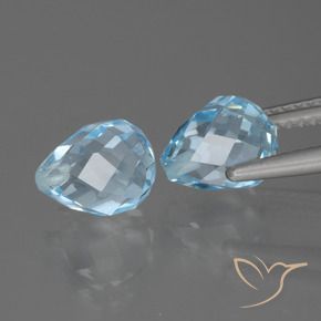 Pedras preciosas de Topázio Céu azul natural de 5.08 ct, Briolette, VVS-VS