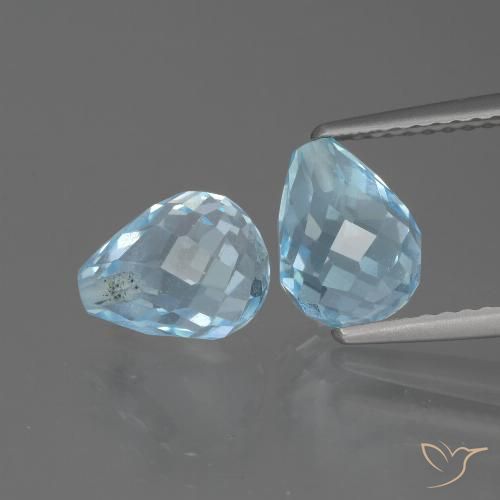 5.12ctw Natural Céu azul Topázio, Briolette, VVS-VS