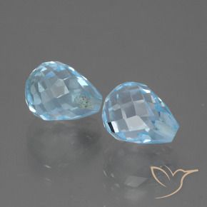 Pedras preciosas de Topázio Céu azul natural de 5.12 ct, Briolette, VVS-VS