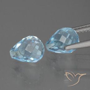Pedras preciosas de Topázio Céu azul natural de 5.12 ct, Briolette, VVS-VS