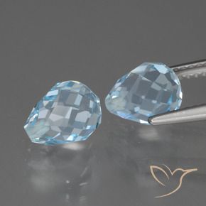 Pedras preciosas de Topázio Céu azul natural de 5.41 ct, Briolette, VVS-VS