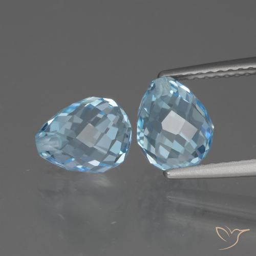 5.46ctw Natural Céu azul Topázio, Briolette, VS