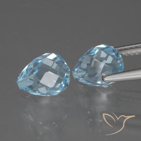 Pedras preciosas de Topázio Céu azul natural de 5.27 ct, Briolette, VS