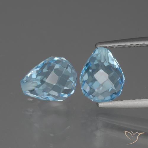 5.20ctw Natural Céu azul Topázio, Briolette, VVS