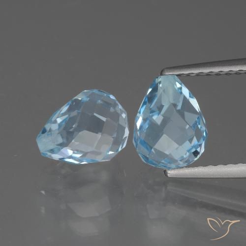 5.25ctw Natural Céu azul Topázio, Briolette, VVS-VS