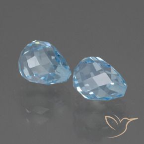 Pedras preciosas de Topázio Céu azul natural de 5.25 ct, Briolette, VVS-VS
