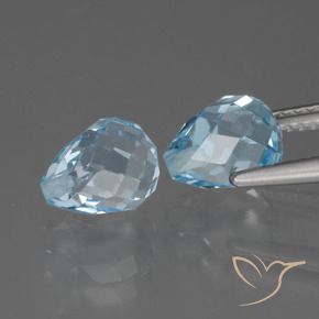 Pedras preciosas de Topázio Céu azul natural de 5.25 ct, Briolette, VVS-VS