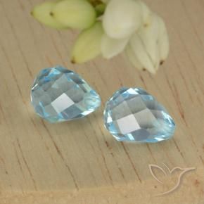 Pedras preciosas de Topázio Céu azul natural de 5.21 ct, Briolette, VVS-VS