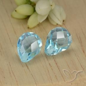 Pedras preciosas de Topázio Céu azul natural de 5.21 ct, Briolette, VVS-VS