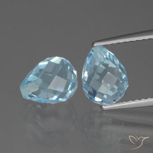 5.26ctw Natural Céu azul Topázio, Briolette, VVS-VS