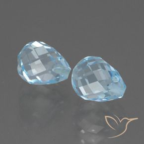 Pedras preciosas de Topázio Céu azul natural de 5.26 ct, Briolette, VVS-VS