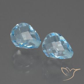 Pedras preciosas de Topázio Céu azul natural de 5.10 ct, Briolette, VVS-VS