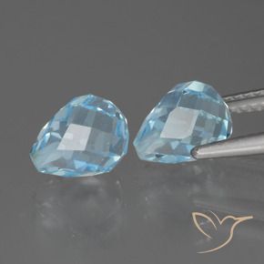 Pedras preciosas de Topázio Céu azul natural de 5.10 ct, Briolette, VVS-VS