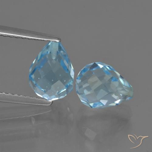 5.11ctw Natural Céu azul Topázio, Briolette, VS