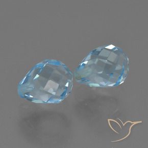 Pedras preciosas de Topázio Céu azul natural de 5.11 ct, Briolette, VS