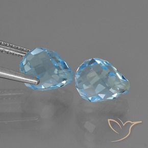 Pedras preciosas de Topázio Céu azul natural de 5.11 ct, Briolette, VS