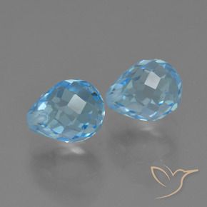 Pedras preciosas de Topázio Azul Suíço natural de 5.32 ct, Briolette, VVS-VS
