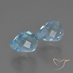 Pedras preciosas de Topázio Azul Suíço natural de 4.93 ct, Briolette, VVS-VS