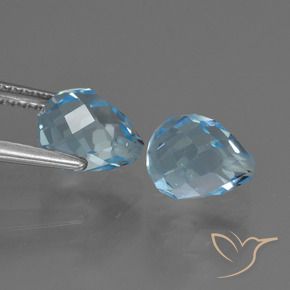 Pedras preciosas de Topázio Azul Suíço natural de 4.93 ct, Briolette, VVS-VS