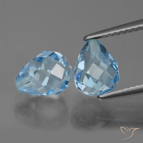 5.25ctw Natural Céu azul Topázio, Briolette, VVS-VS