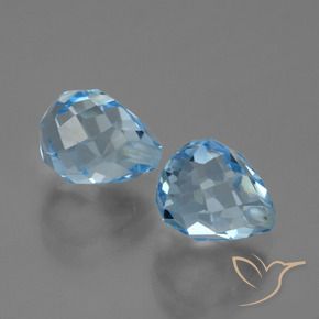 Pedras preciosas de Topázio Céu azul natural de 5.25 ct, Briolette, VVS-VS