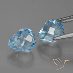 Pedras preciosas de Topázio Céu azul natural de 5.25 ct, Briolette, VVS-VS