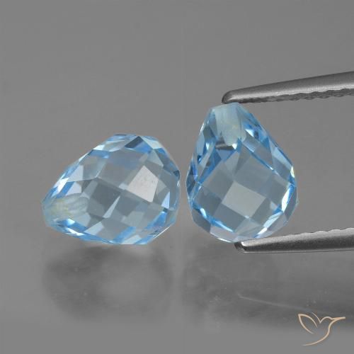 5.21ctw Natural Azul Suíço Topázio, Briolette, VVS-VS