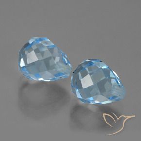 Pedras preciosas de Topázio Azul Suíço natural de 5.21 ct, Briolette, VVS-VS