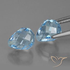 Pedras preciosas de Topázio Azul Suíço natural de 5.21 ct, Briolette, VVS-VS