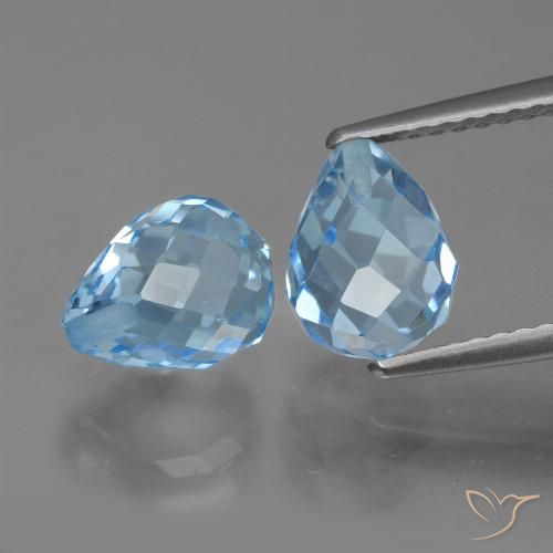 5.24ctw Natural Céu azul Topázio, Briolette, VVS-VS