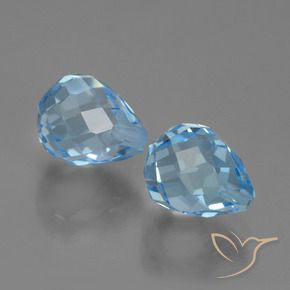 Pedras preciosas de Topázio Céu azul natural de 5.24 ct, Briolette, VVS-VS